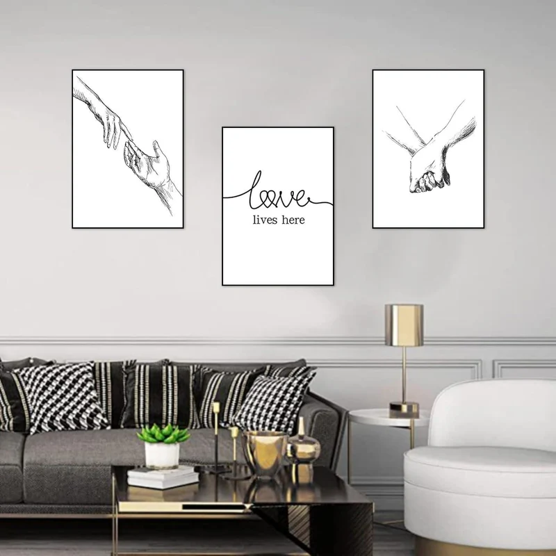 Premium Poster Set "Hand in Hand" - Moderne Wandkunst 30x40cm