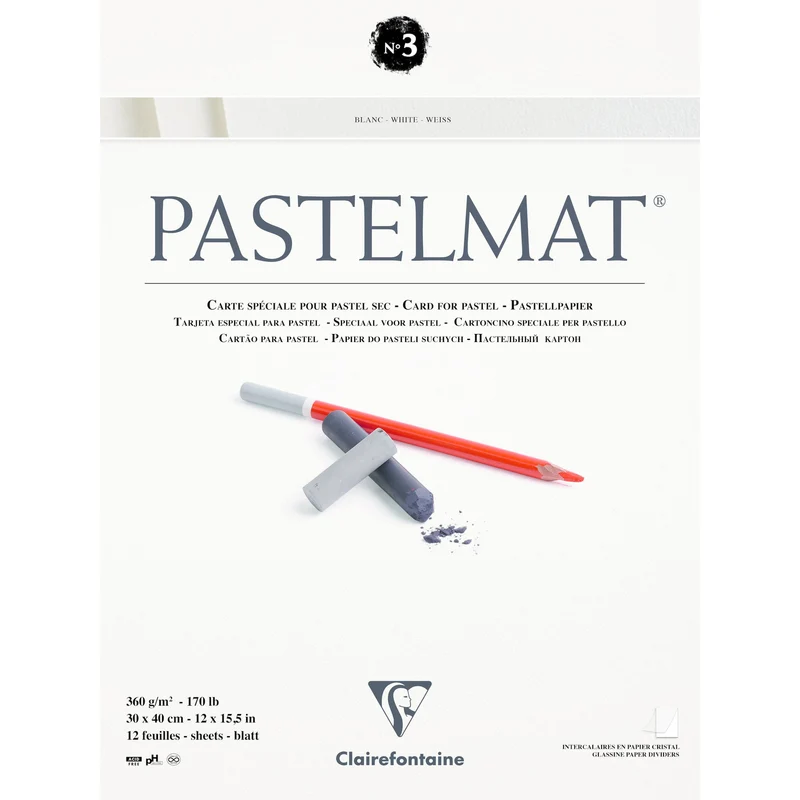 Clairefontaine Pastelmat blok br. 3 360 g 12 listova x 30 cm lijepljeni