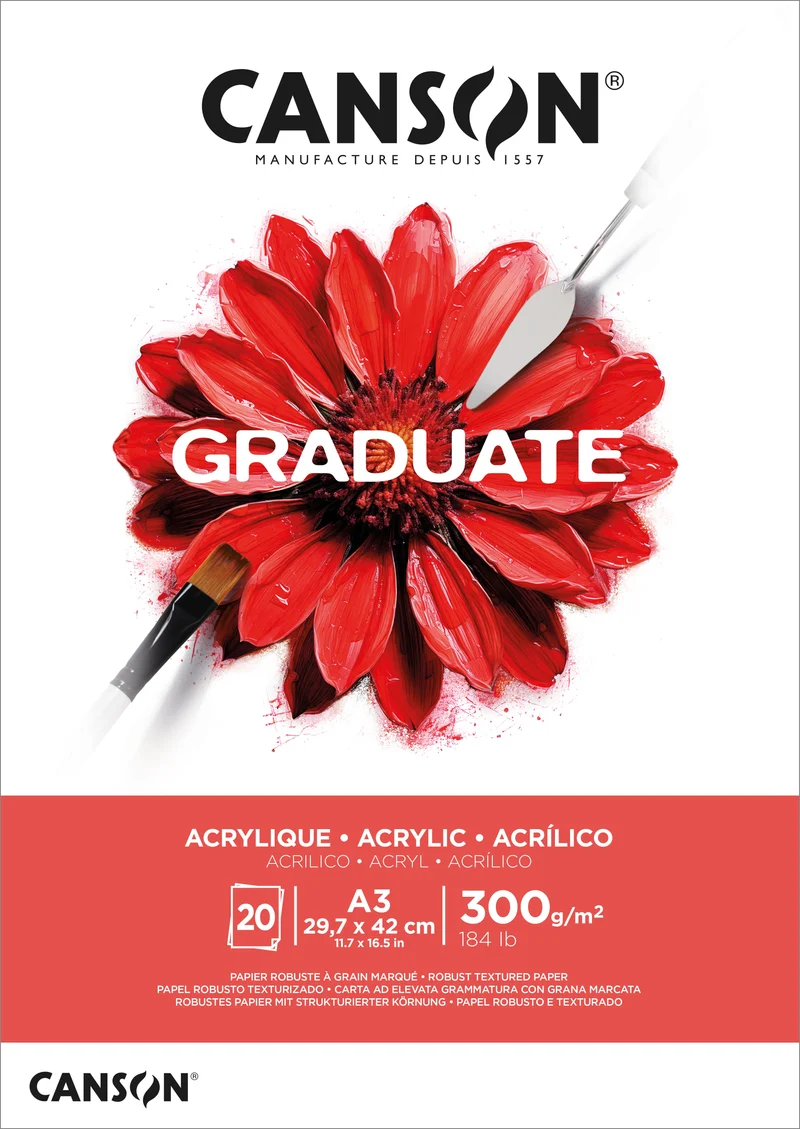 CANSON Graduate akrilni blok 300 g 20 listova A3 ljepljen