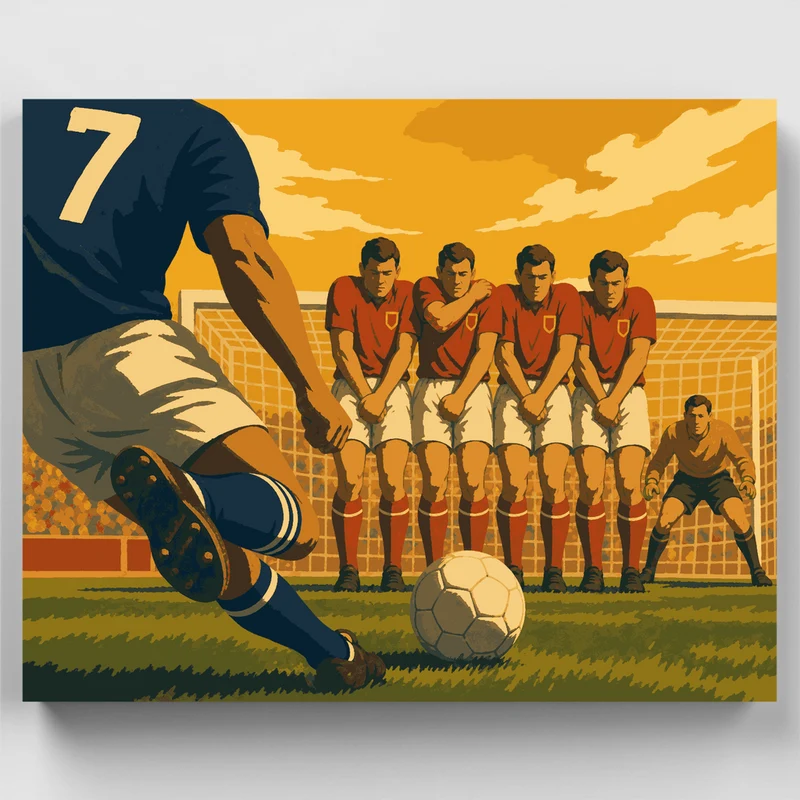Free Kick Wall - Paint by Numbers Kit