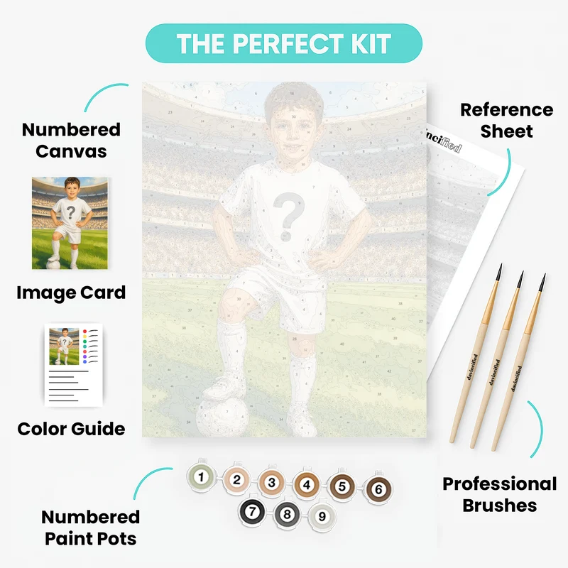 Design Your Own Soccer Champion - Custom Paint by Numbers Kit