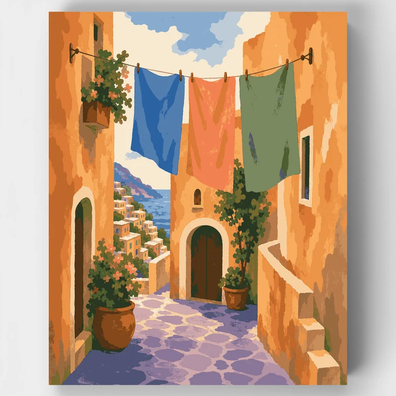 Laundry Lines Alley - Paint by Numbers Kit