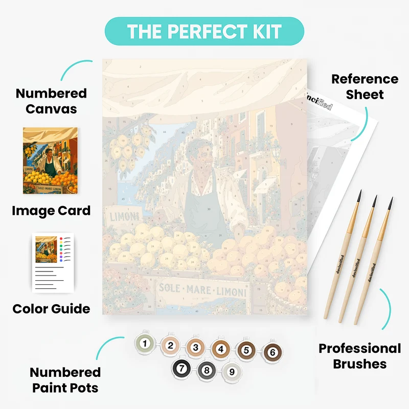 Lemon Market Vendor - Paint by Numbers Kit