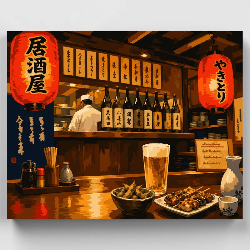 Izakaya Night Bar - Paint by Numbers Kit