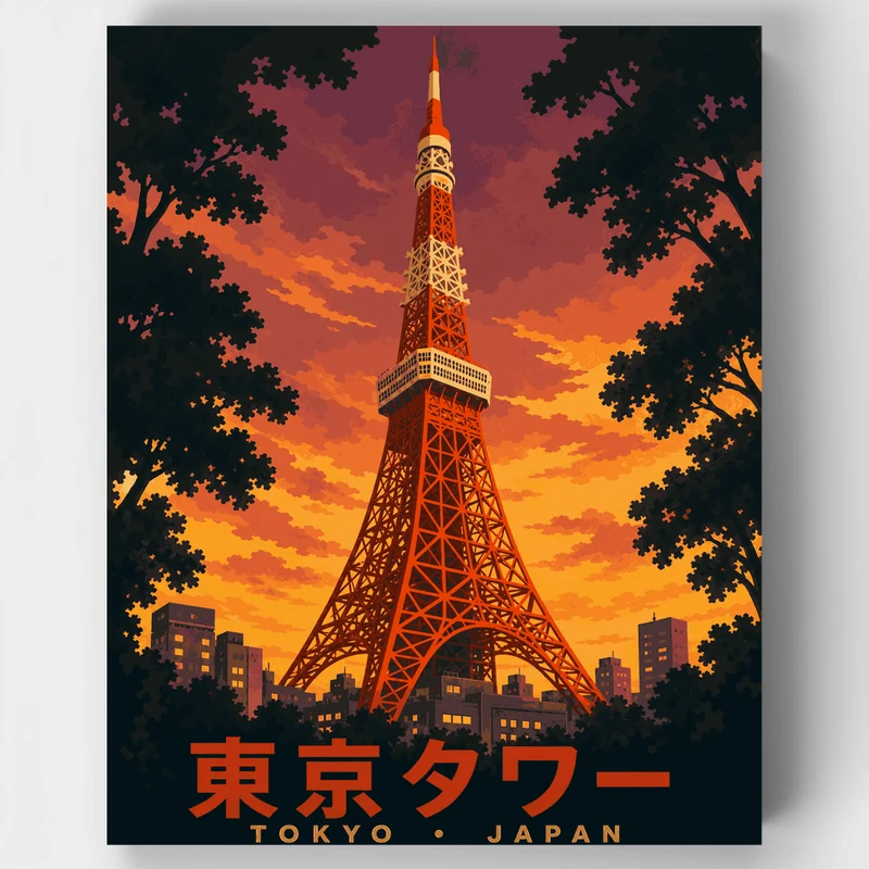 Tower at Sunset - Paint by Numbers Kit