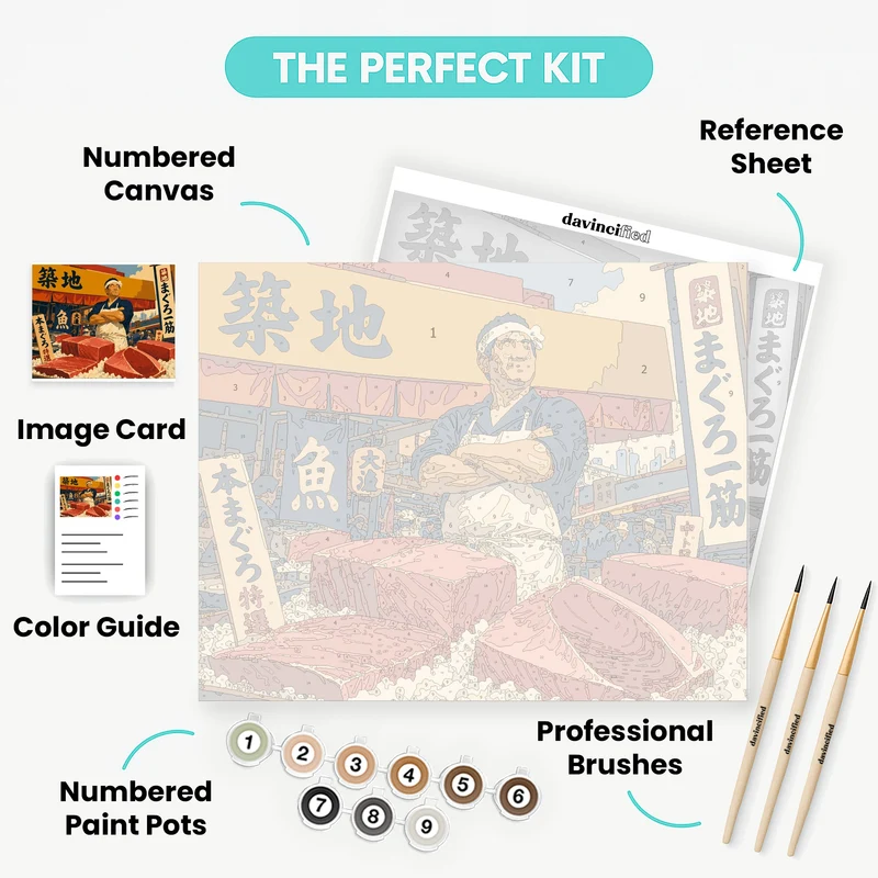 Tsukiji Tuna Vendor - Paint by Numbers Kit