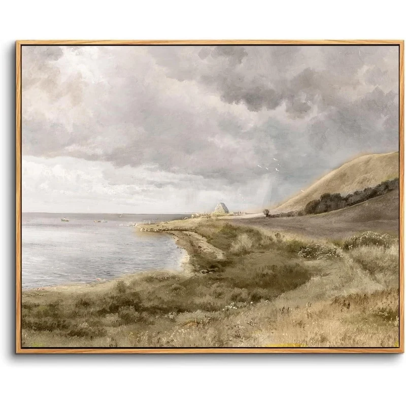 Vintage Meereslandschaft Leinwandbild mit Holzrahmen 20x25 cm