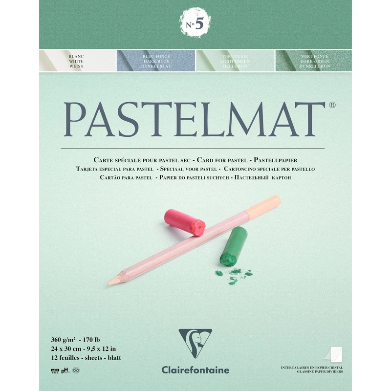 Clairefontaine Pastelmat blok č. 360 g 12 listov x 30 cm lepený