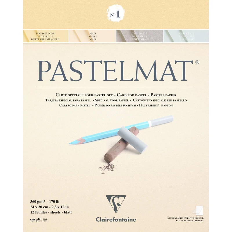 Clairefontaine Pastelmat blok č. 1 360 g 12 listov x 30 cm lepený