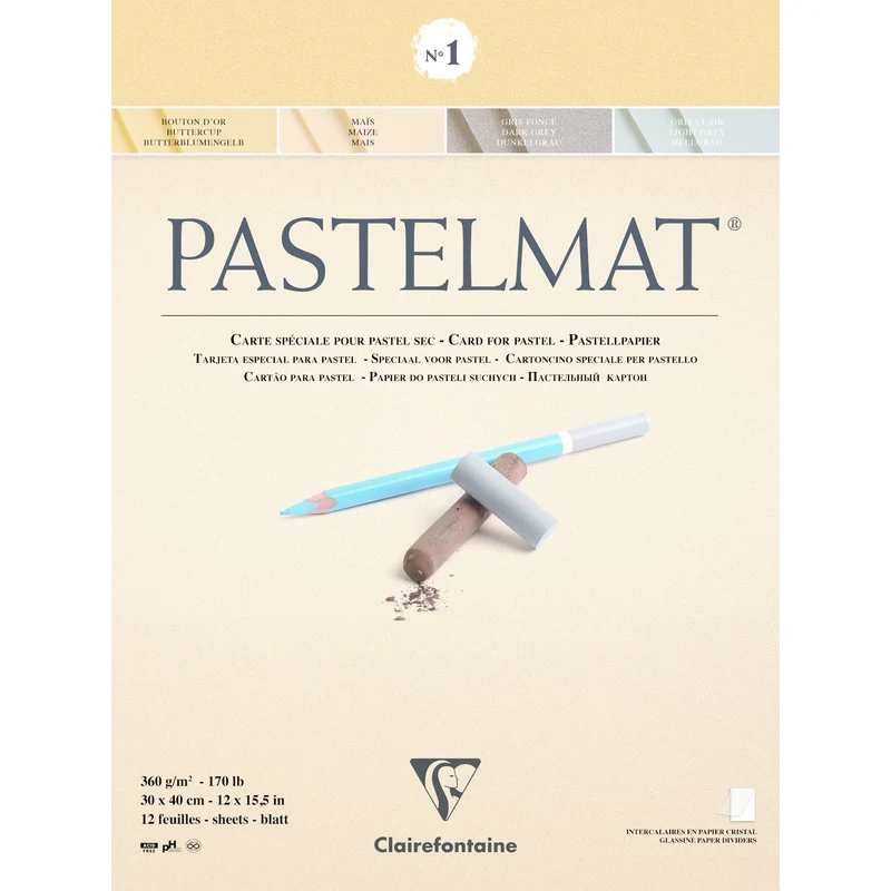 Clairefontaine Pastelmat blok č. 1 360 g 12 listov x 30 cm lepený