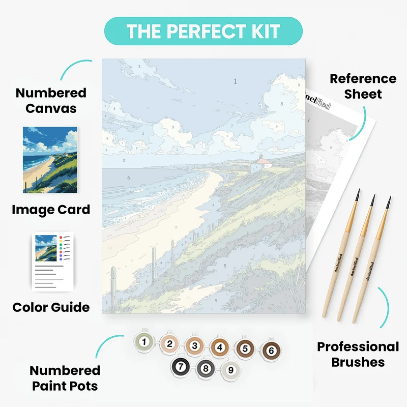 Cornwall Coastal Cliffside - Paint by Numbers Kit