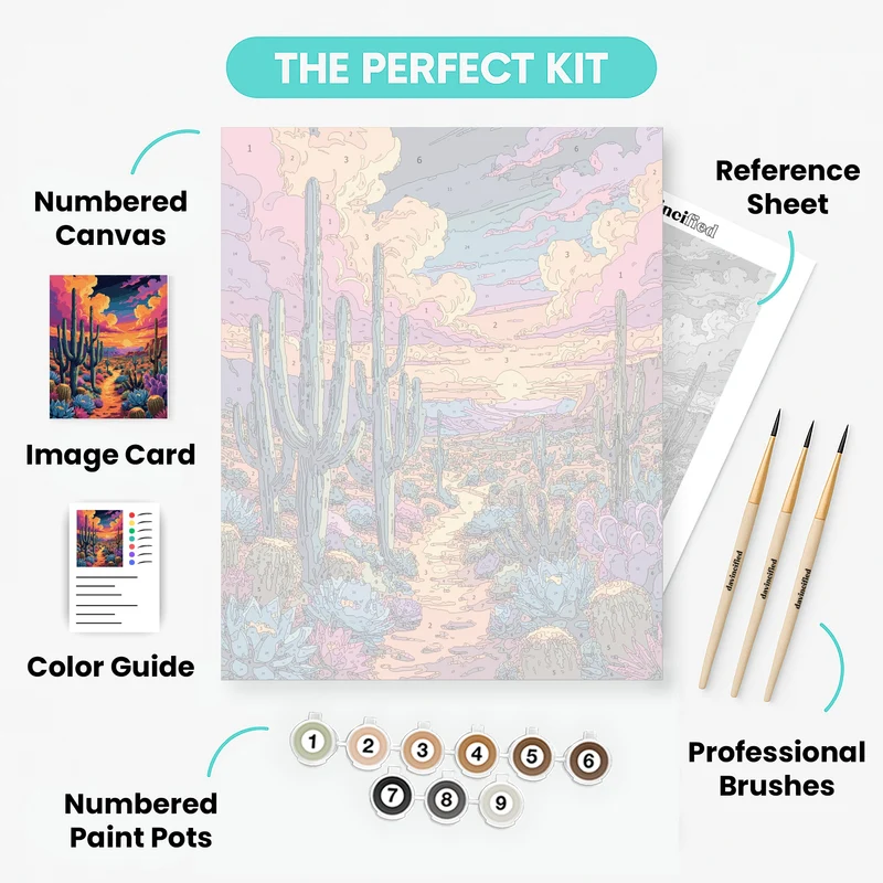 Arizona Desert Twilight Path - Paint by Numbers Kit