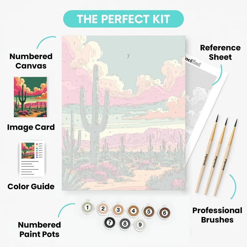 Arizona Desert in Bloom - Paint by Numbers Kit