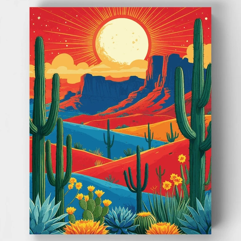 Arizona Desert Sunset - Paint by Numbers Kit