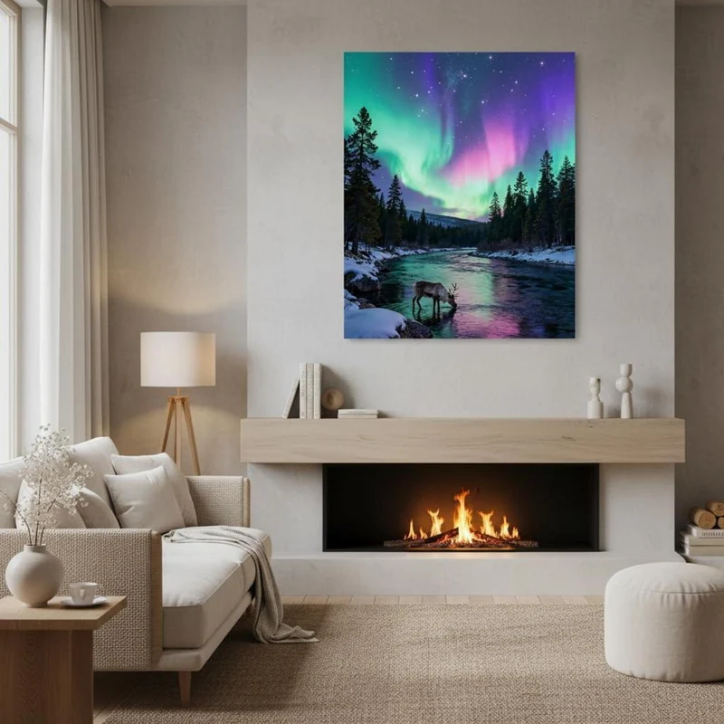 Malen nach Zahlen Landschaft Nordlicht 40x50cm DIY Set
