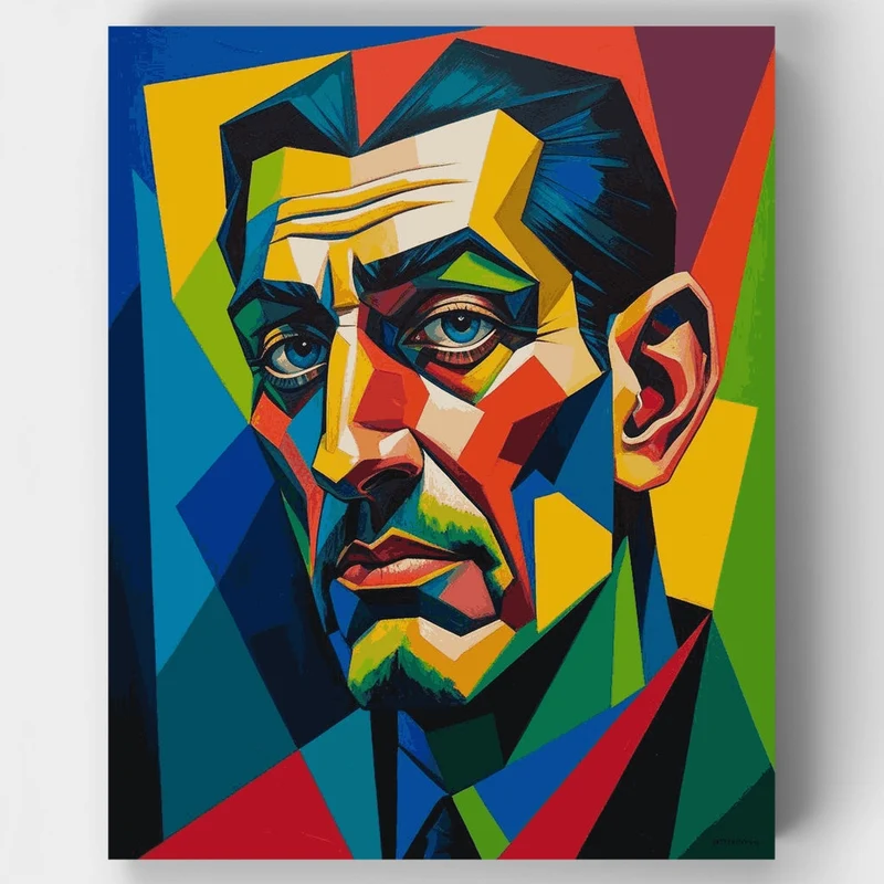 Colorful Cubist Portrait - Paint by Numbers Kit