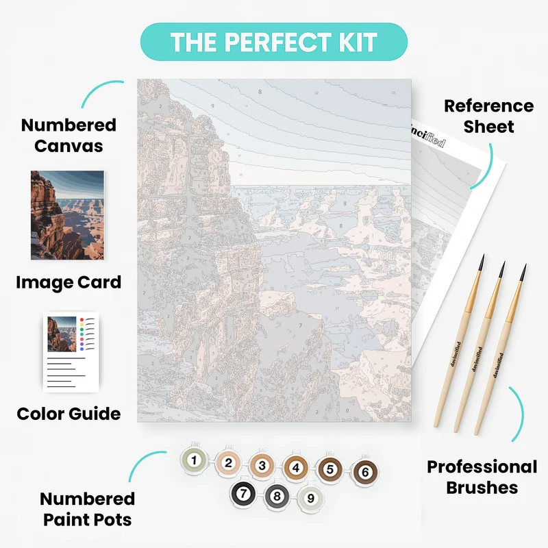 Grand Canyon Layered Rock Formations - Paint by Numbers Kit