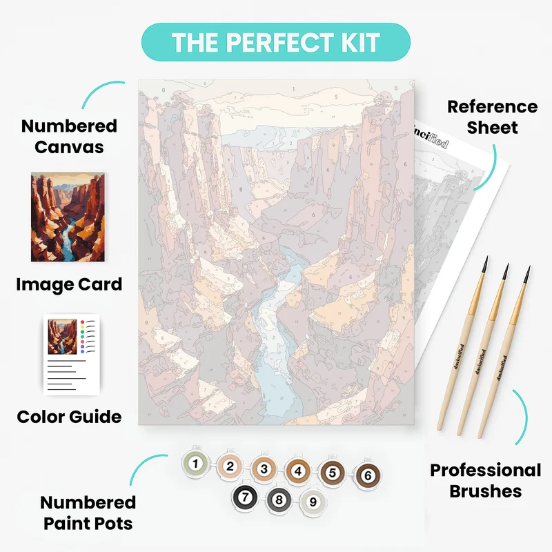 Grand Canyon Desert River Canyon - Paint by Numbers Kit