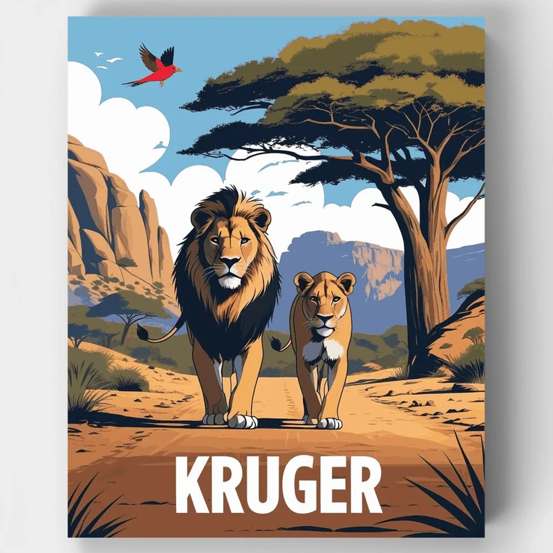 Kruger National Park Lions - Paint by Numbers Kit