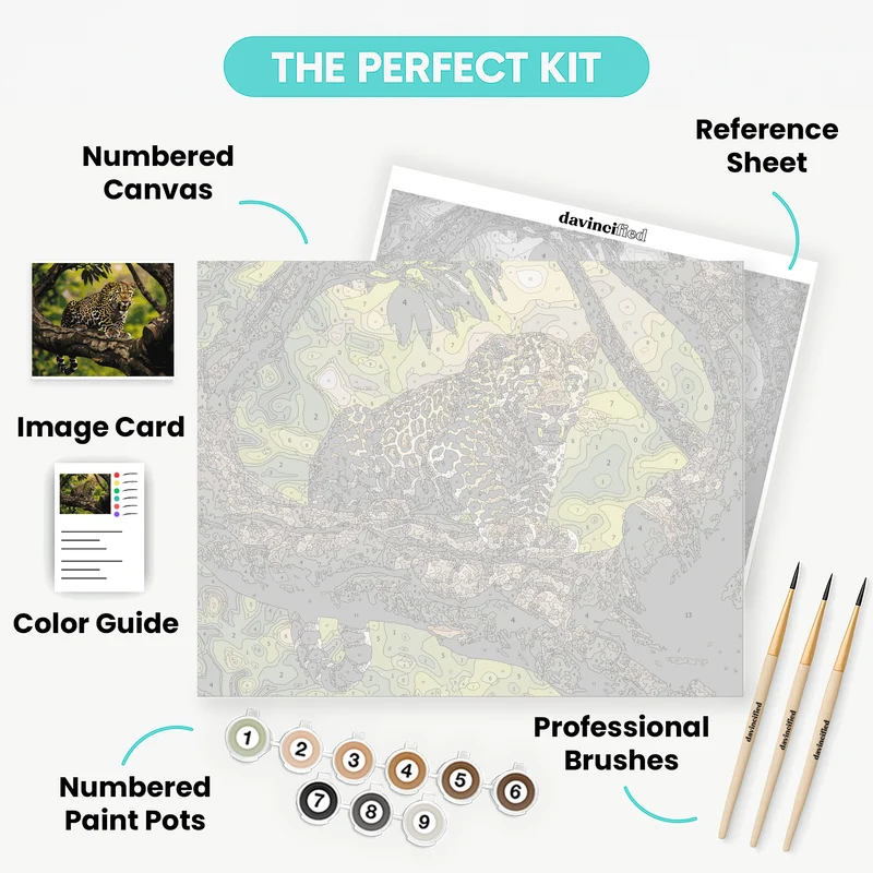 Leopard in Tree - Paint by Numbers Kit