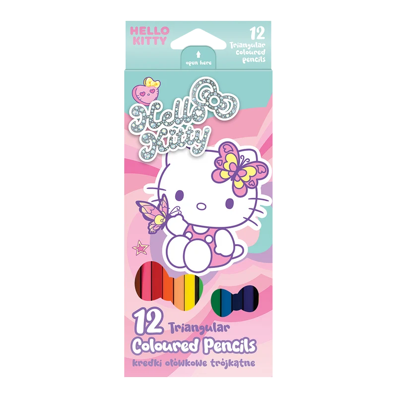 Τριγωνικές ξυλομπογιές Colorino Hello Kitty - 12 χρώματα