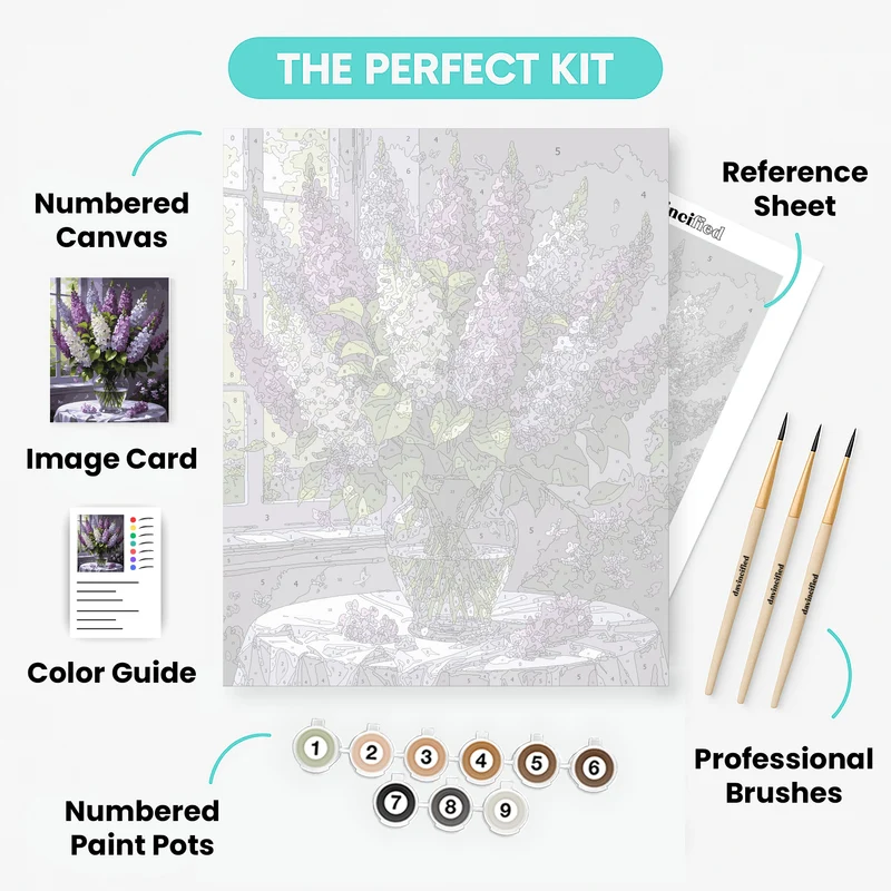 Lilac Bouquet by the Window - Paint by Numbers Kit