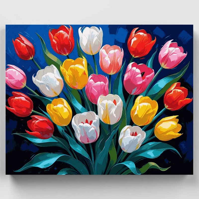 Vibrant Tulip Bouquet - Paint by Numbers Kit