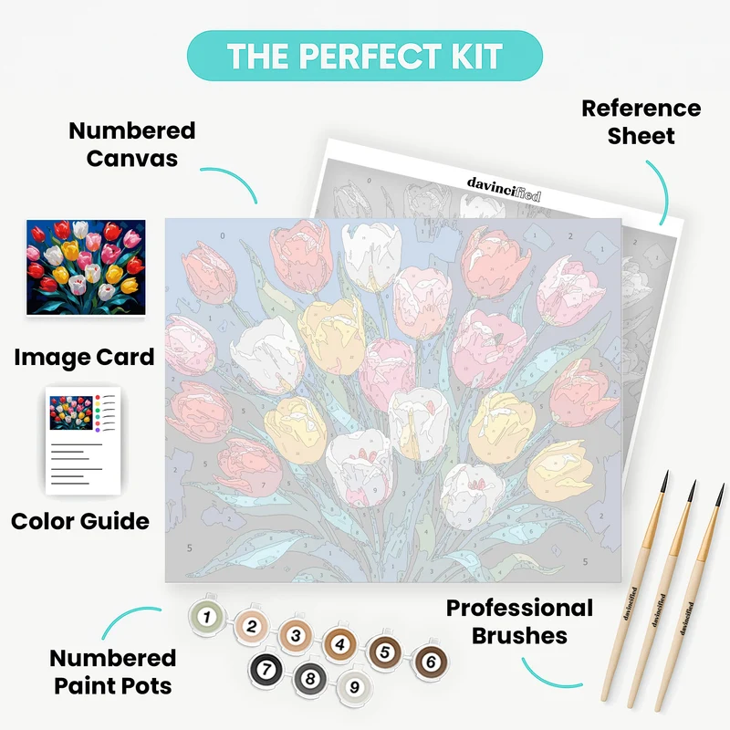 Vibrant Tulip Bouquet - Paint by Numbers Kit