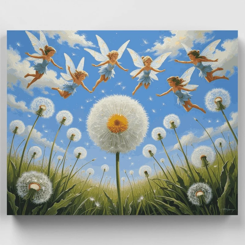 Fairy Dandelion Dreams - Paint by Numbers Kit