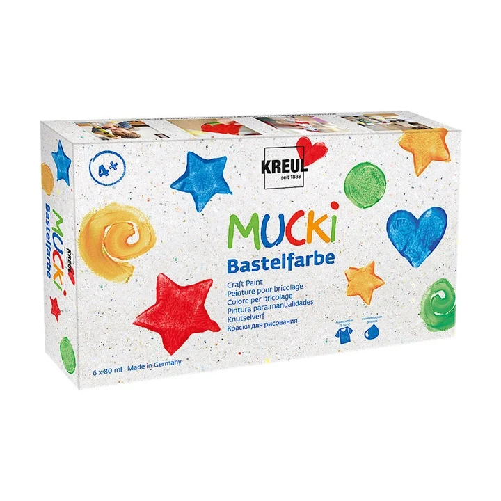 Детски хоби комплект бои MUCKI 6 x 80 мл