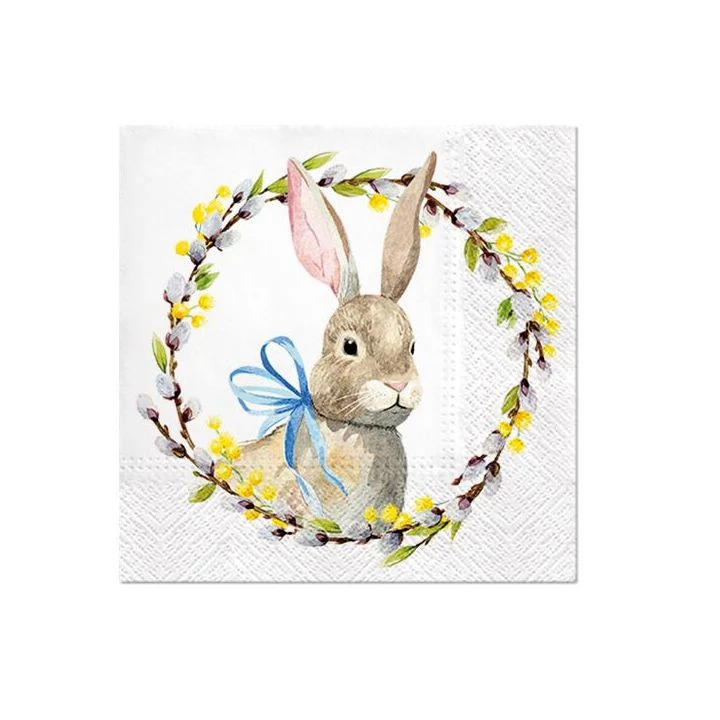 Декупажни салфетки - Rabbit with Catkins - 1бр.