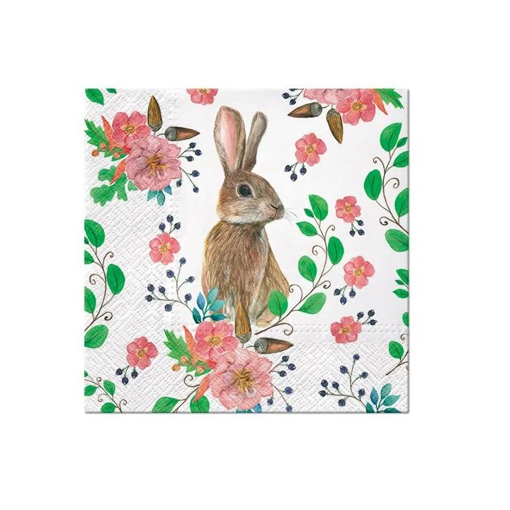 Декупажни салфетки - Rabbit Berries - 1бр.