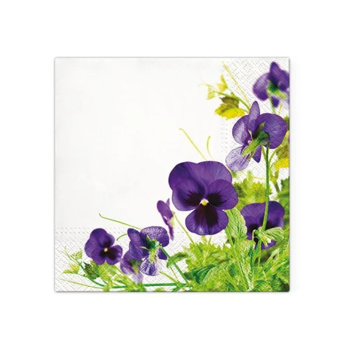 Декупажни салфетки - Pansies Frame - 1бр.