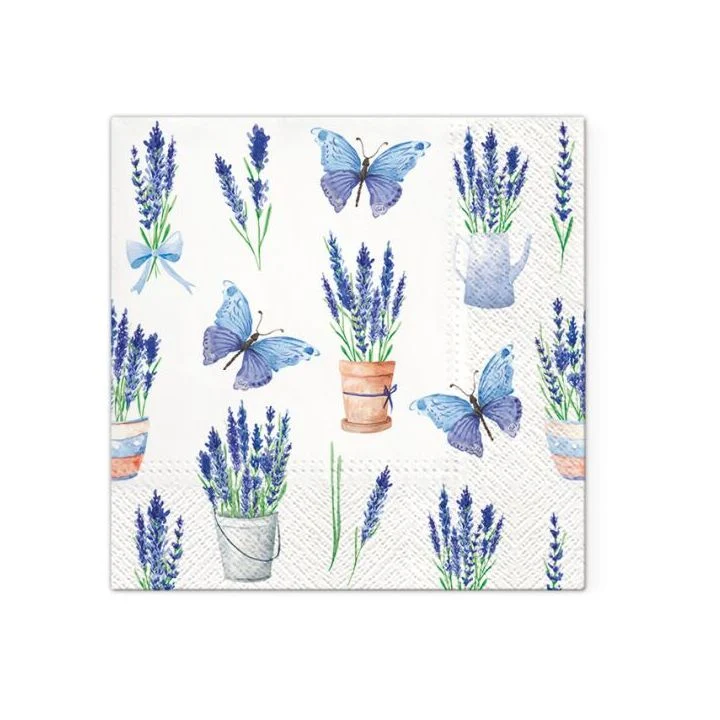 Декупажни салфетки - Lavender Butterflies - 1бр.