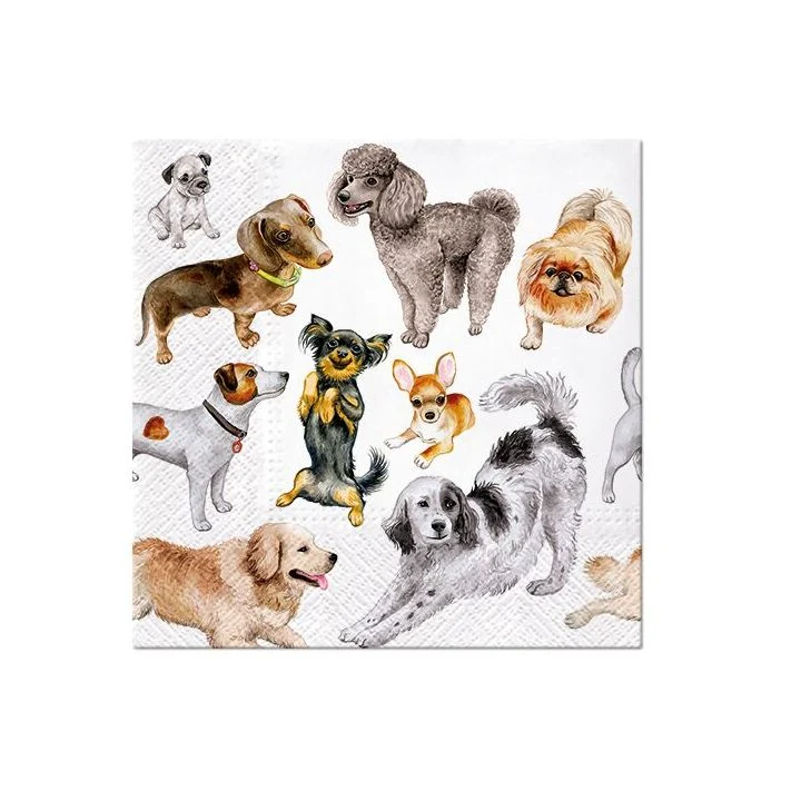 Декупажни салфетки - Dogs Happiness - 1бр.