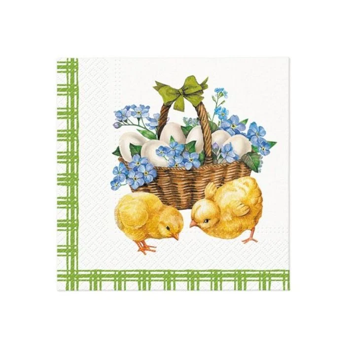 Декупажни салфетки - Chicks with basket - 1бр.