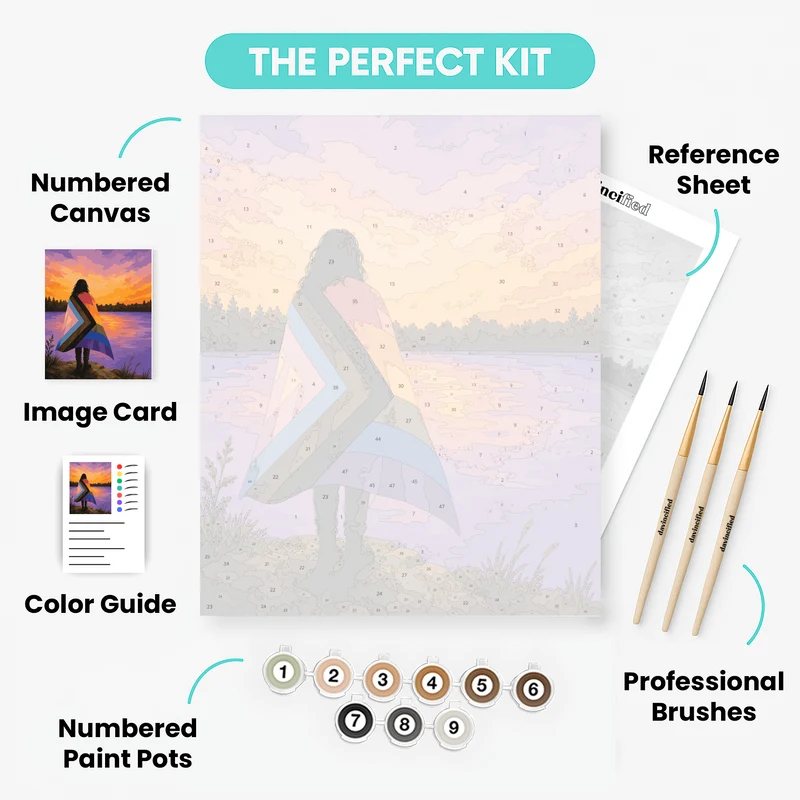 Pride Flag at Sunset - Paint by Numbers Kit