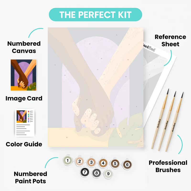 Hands Held Together - Paint by Numbers Kit