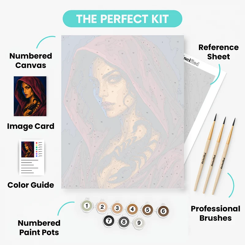 Scorpio Hooded Mystic - Paint by Numbers Kit