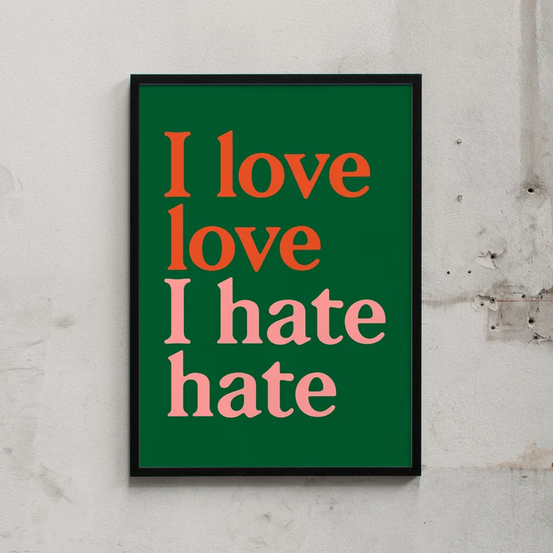 Siebdruck "I love love (Green)" (50 x 70 cm)