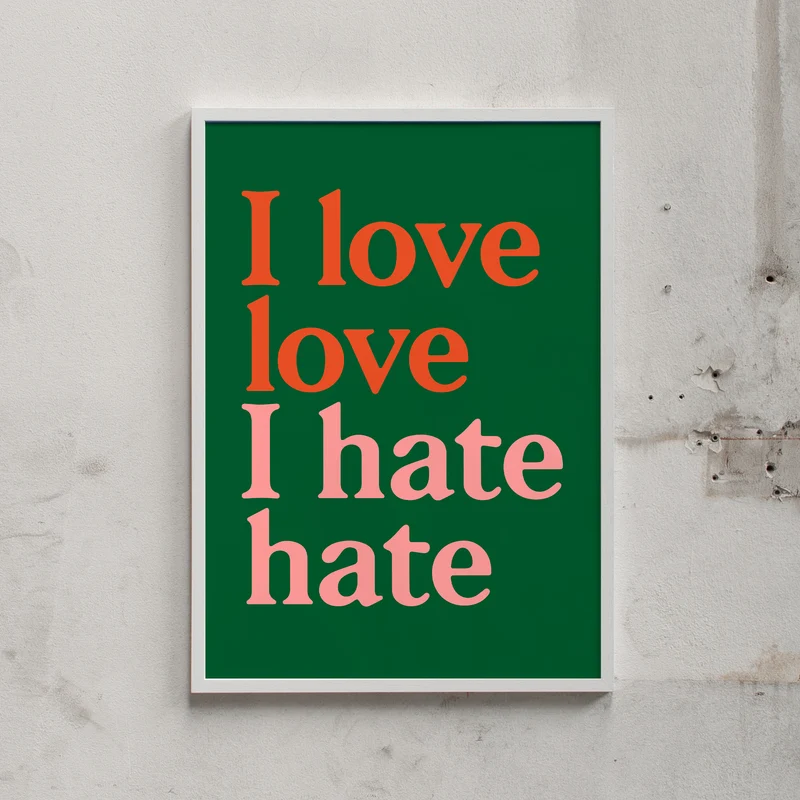 Siebdruck "I love love (Green)" (50 x 70 cm)