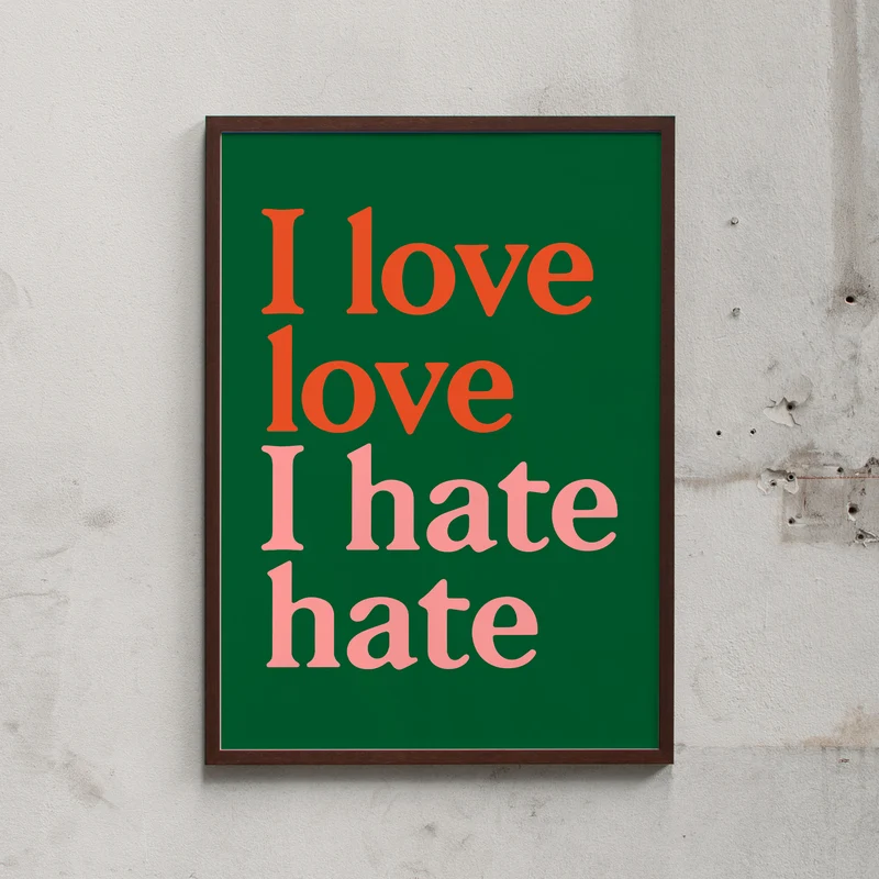 Siebdruck "I love love (Green)" (50 x 70 cm)
