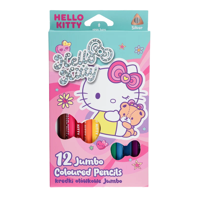 Colorino pastelky trojhranné JUMBO, Hello Kitty, 12 farieb