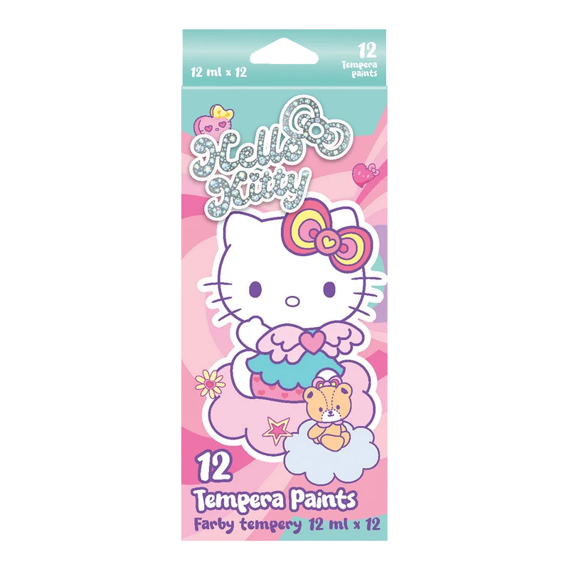 Colorino temperové farby Hello Kitty v tube, 12 farieb