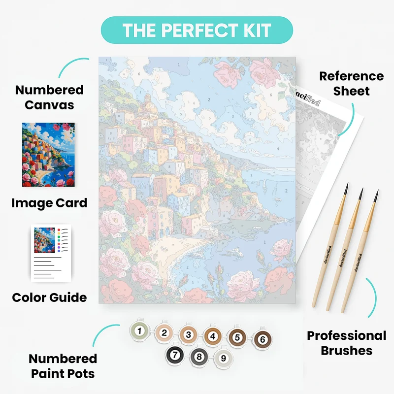 Amalfi Coast Roses - Paint by Numbers Kit