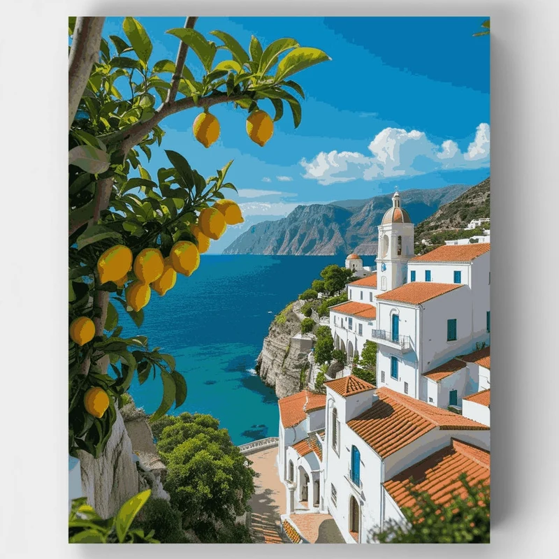 Amalfi Coast Lemon View - Paint by Numbers Kit