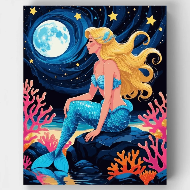 Moonlit Mermaid - Paint by Numbers Kit
