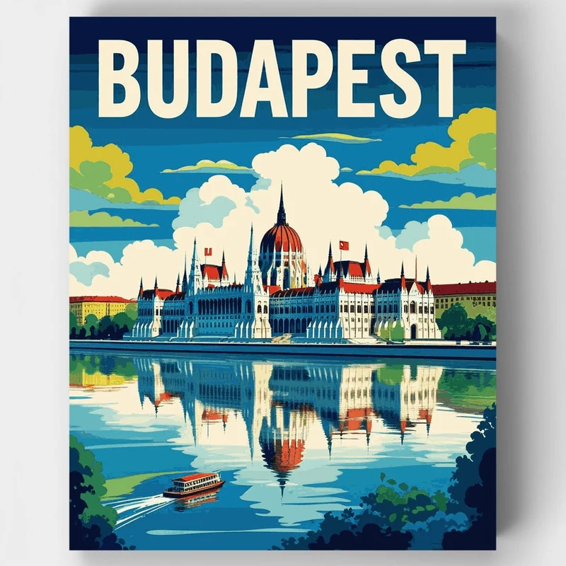 Budapest Parliament by the Danube - Paint by Numbers Kit