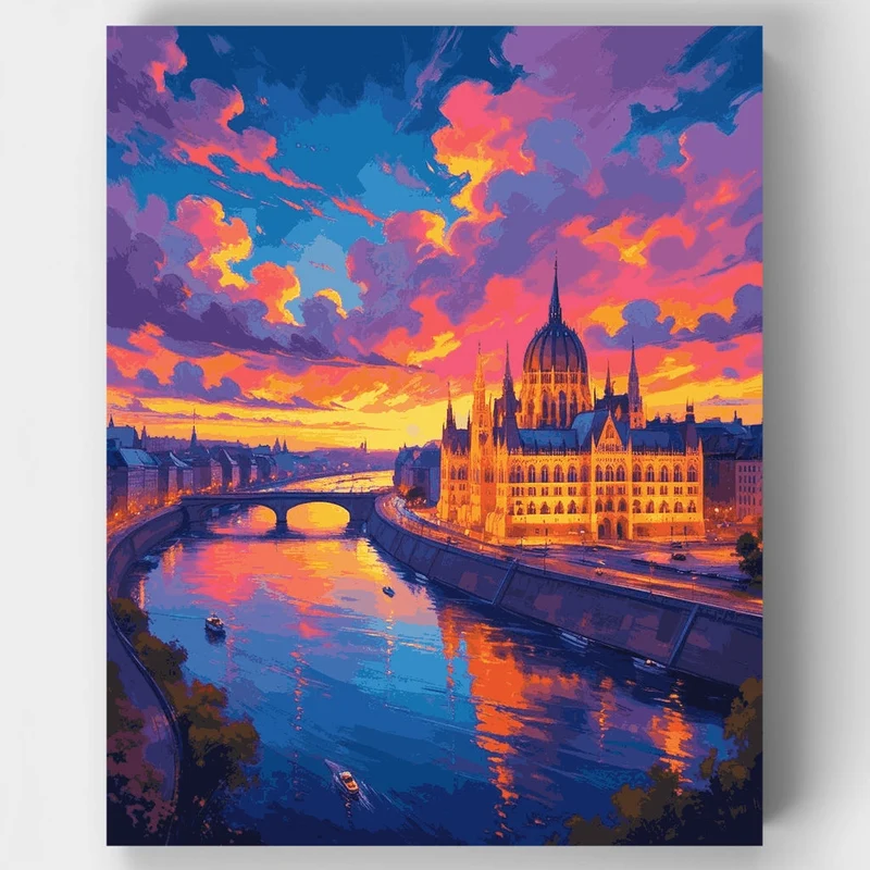 Budapest at Sunset - Paint by Numbers Kit