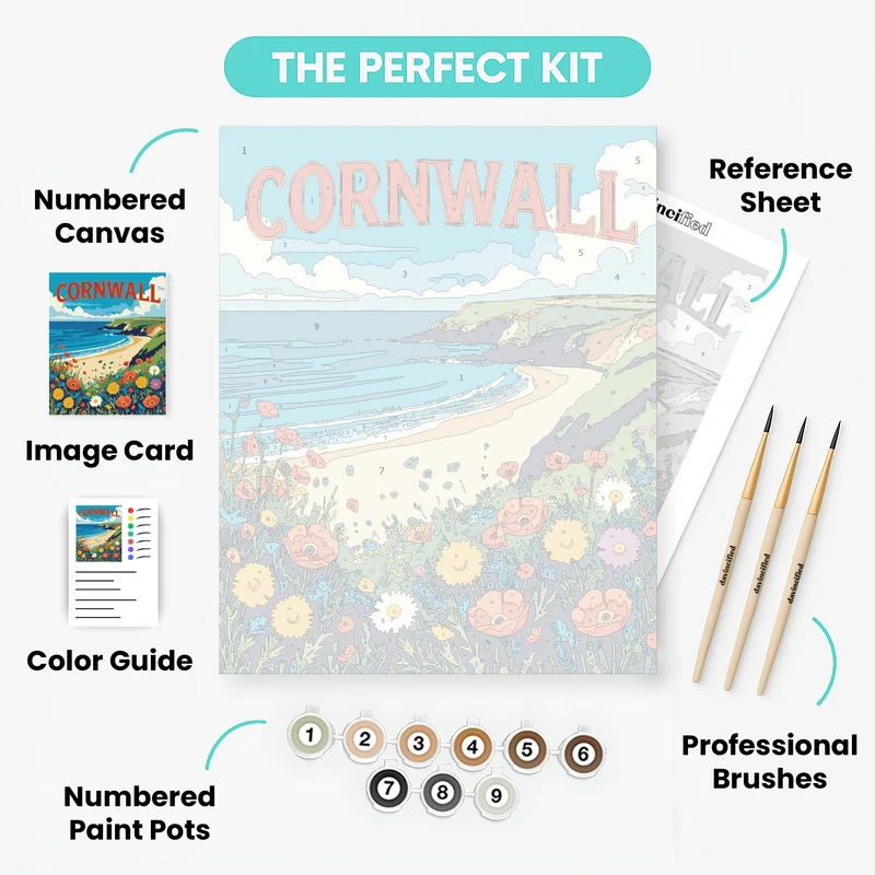 Cornwall Coastal Wildflowers - Paint by Numbers Kit